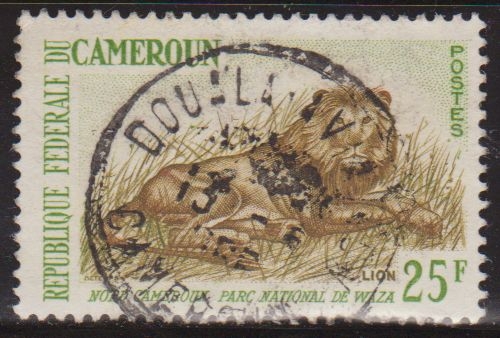 Camerun 1964 Scott 397 Sello º Fauna Leon Parque Nacional de Waza 25F Cameroun 